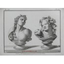 Busto con cuernos y serpiente / Busto con fruta y corona de uvas
