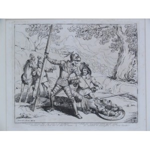 Don Quijote derrota al Caballero de los Espejos 