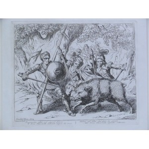 Don Quijote durante la caza de jabalí con el duque y la duquesa